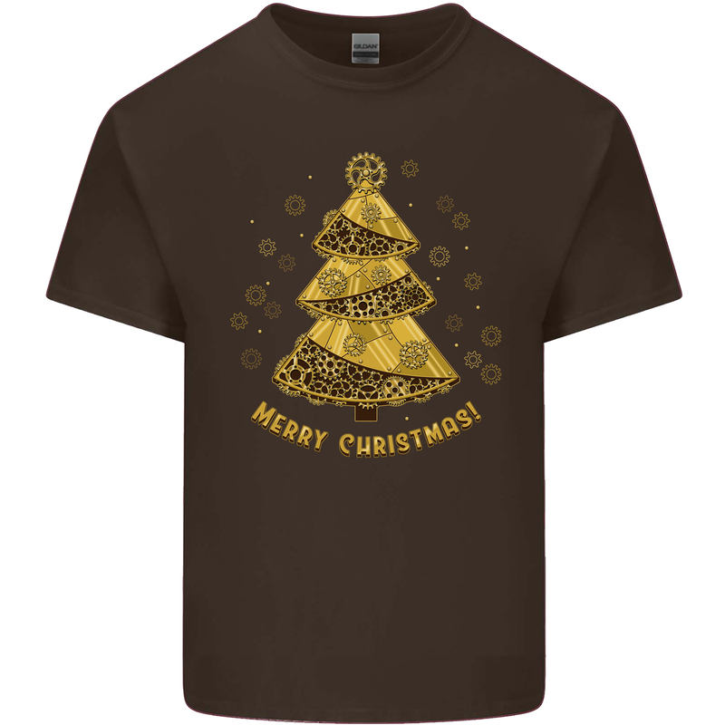 Steampunk Christmas Tree Kids T-Shirt Childrens Chocolate