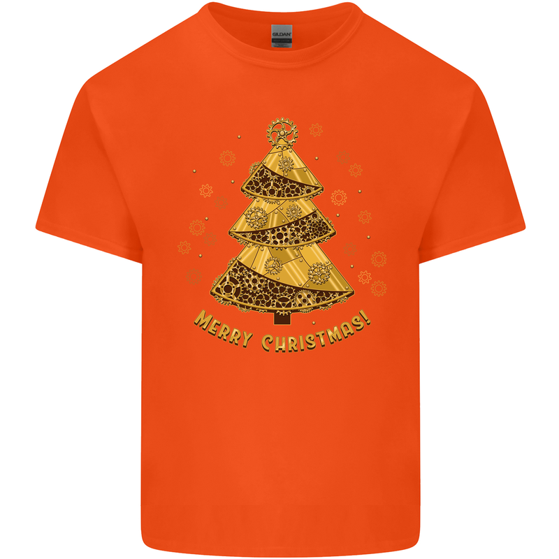 Steampunk Christmas Tree Kids T-Shirt Childrens Orange