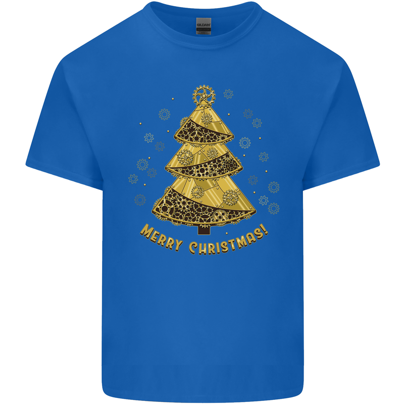 Steampunk Christmas Tree Kids T-Shirt Childrens Royal Blue