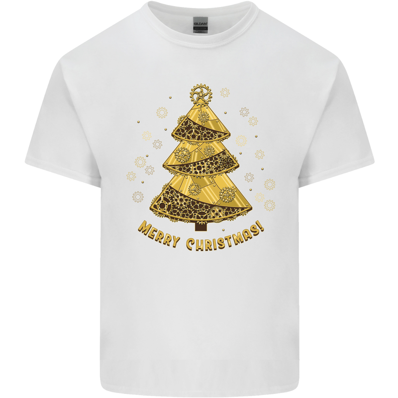Steampunk Christmas Tree Kids T-Shirt Childrens White