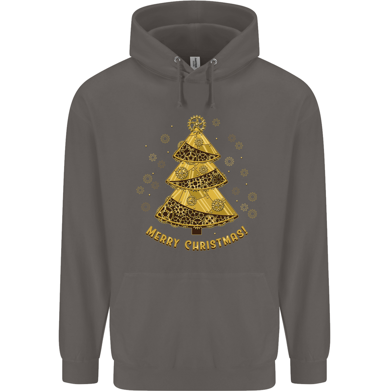 Steampunk Christmas Tree Mens 80% Cotton Hoodie Charcoal