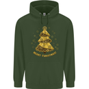 Steampunk Christmas Tree Mens 80% Cotton Hoodie Forest Green