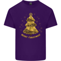 Steampunk Christmas Tree Mens Cotton T-Shirt Tee Top Purple