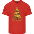 Steampunk Christmas Tree Mens Cotton T-Shirt Tee Top Red