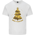 Steampunk Christmas Tree Mens Cotton T-Shirt Tee Top White