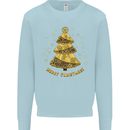 Steampunk Christmas Tree Mens Sweatshirt Jumper Light Blue