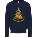 Steampunk Christmas Tree Mens Sweatshirt Jumper Navy Blue