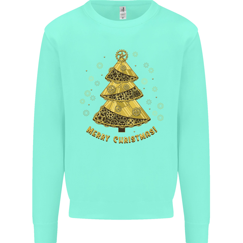 Steampunk Christmas Tree Mens Sweatshirt Jumper Peppermint