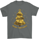 Steampunk Christmas Tree Mens T-Shirt Cotton Gildan Charcoal