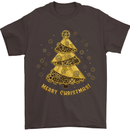 Steampunk Christmas Tree Mens T-Shirt Cotton Gildan Dark Chocolate