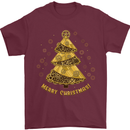 Steampunk Christmas Tree Mens T-Shirt Cotton Gildan Maroon