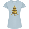Steampunk Christmas Tree Womens Petite Cut T-Shirt Light Blue