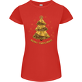 Steampunk Christmas Tree Womens Petite Cut T-Shirt Red
