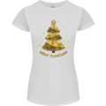 Steampunk Christmas Tree Womens Petite Cut T-Shirt White