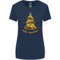Steampunk Christmas Tree Womens Wider Cut T-Shirt Navy Blue