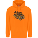 Steampunk Crocodile Alligator Childrens Kids Hoodie Orange