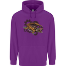 Steampunk Crocodile Alligator Childrens Kids Hoodie Purple