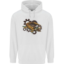 Steampunk Crocodile Alligator Childrens Kids Hoodie White