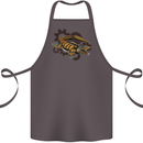 Steampunk Crocodile Alligator Cotton Apron 100% Organic Dark Grey
