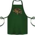 Steampunk Crocodile Alligator Cotton Apron 100% Organic Forest Green
