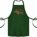 Steampunk Crocodile Alligator Cotton Apron 100% Organic Forest Green