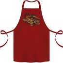 Steampunk Crocodile Alligator Cotton Apron 100% Organic Maroon