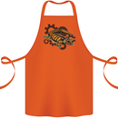 Steampunk Crocodile Alligator Cotton Apron 100% Organic Orange