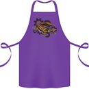 Steampunk Crocodile Alligator Cotton Apron 100% Organic Purple