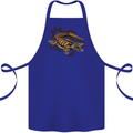 Steampunk Crocodile Alligator Cotton Apron 100% Organic Royal Blue