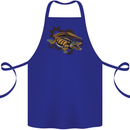 Steampunk Crocodile Alligator Cotton Apron 100% Organic Royal Blue