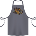 Steampunk Crocodile Alligator Cotton Apron 100% Organic Steel