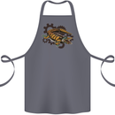 Steampunk Crocodile Alligator Cotton Apron 100% Organic Steel