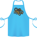 Steampunk Crocodile Alligator Cotton Apron 100% Organic Turquoise