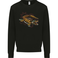 Steampunk Crocodile Alligator Kids Sweatshirt Jumper Black
