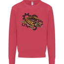 Steampunk Crocodile Alligator Kids Sweatshirt Jumper Heliconia