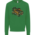 Steampunk Crocodile Alligator Kids Sweatshirt Jumper Irish Green
