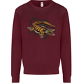 Steampunk Crocodile Alligator Kids Sweatshirt Jumper Maroon