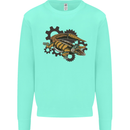 Steampunk Crocodile Alligator Kids Sweatshirt Jumper Peppermint