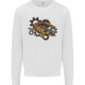 Steampunk Crocodile Alligator Kids Sweatshirt Jumper White
