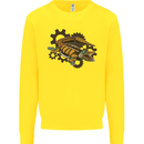 Steampunk Crocodile Alligator Kids Sweatshirt Jumper Yellow