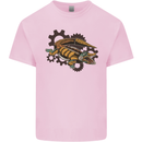 Steampunk Crocodile Alligator Kids T-Shirt Childrens Light Pink