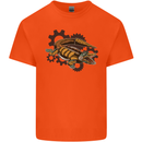 Steampunk Crocodile Alligator Kids T-Shirt Childrens Orange