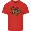 Steampunk Crocodile Alligator Kids T-Shirt Childrens Red