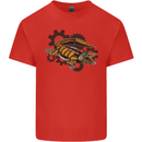 Steampunk Crocodile Alligator Kids T-Shirt Childrens Red
