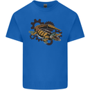 Steampunk Crocodile Alligator Kids T-Shirt Childrens Royal Blue