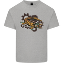 Steampunk Crocodile Alligator Kids T-Shirt Childrens Sports Grey