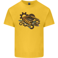 Steampunk Crocodile Alligator Kids T-Shirt Childrens Yellow