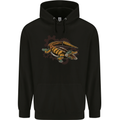 Steampunk Crocodile Alligator Mens 80% Cotton Hoodie Black