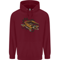Steampunk Crocodile Alligator Mens 80% Cotton Hoodie Maroon