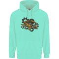 Steampunk Crocodile Alligator Mens 80% Cotton Hoodie Peppermint